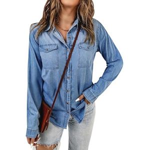 Dames Jeanshemd Lange Mouwen - Tijdloze Elegantie en Comfort
