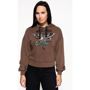Queen Kerosin - Wild Ones Ride Free Hoodie/trui - M - Bruin