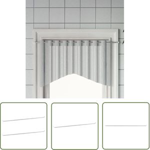 The Living Store Gordijnrails 2 st 90-130 cm aluminium wit en zilverkleurig - Gordijnroede - Gordijnrails - Privacy - Aluminium - Telescopisch