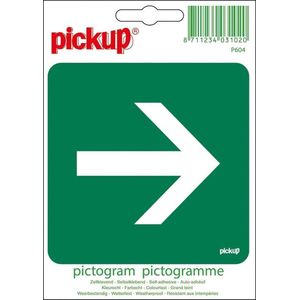 Pickup Pictogram alu 12x12 cm - Pijl vluchtweg