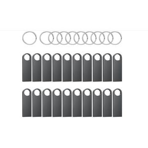 USB-stick 4GB 20 Stuks Mini Metaal Memory Stick 4 GB USB 2.0-flashdrives waterdicht geheugensticks Portable Data Storage met 20 sleutelhangers