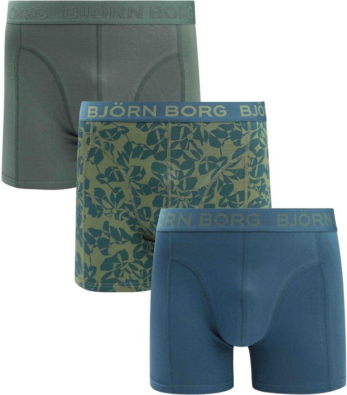 Bjorn Borg Boxers 3Pack Stretch Groen - Maat L - Heren - Boxershorts