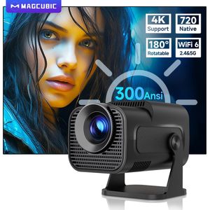 Cahaya - Hy320 mini beamer - vernieuwd model - Mini Beamer - mini projector - draagbare beamer - projector / beamer - Geïntegreerd Android 12.0 systeem - Screen mirroring smartphone - Home cinema