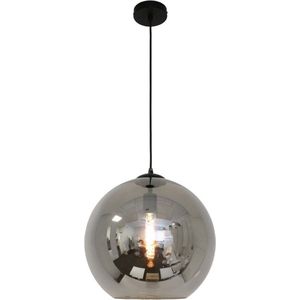 Hanglamp Visiera Zwart & Spiegel Glas 40cm E27 Fitting Op=Op!