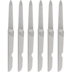 Inovra - Nagelvijl Set 6 stuks voor Manicure en Pedicure - Draagbaar Nagelgereedschap met Nagelgel en Borstelreiniger - Wit