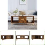 The Living Store Salontafel - Gerookt eiken - 102 x 50 x 40 cm - Trendy design