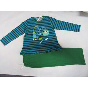 wiplala , jen& james , pyjama , katoen , groen blauw, 3 jaar 98