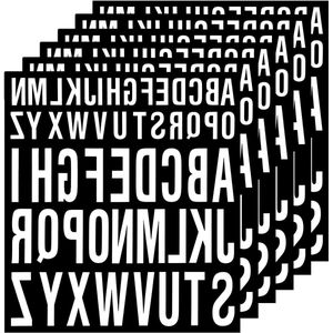 6 stuks vinyl letterstickers 1"" 2"" hoofdletter stickers verwijderbare zelfklevende waterdichte duurzame vinylstickers van volledige alfabet gigantische letters (wit+6 stuks (a))