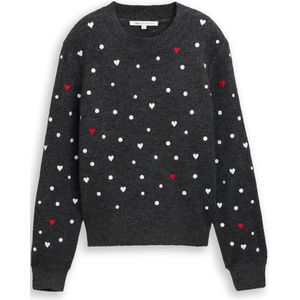 TOM TAILOR Denim Damestrui, 39414 - Grijs Wit Dots En Harten, XL