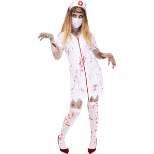 Funidelia | Zombie Verpleegster Kostuum Voor voor vrouwen - Ondood, Halloween, Horror - Kostuum voor Volwassenen Accessoire verkleedkleding en rekwisieten voor Halloween, carnaval & feesten - Maat XS - Wit