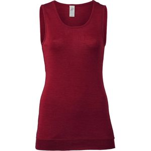 Dames Longtop - Lang Hemd van Zijde en Merino Wol - GOTS - Engel Natur bordeauxrood 34/36s