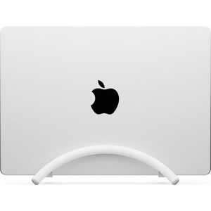 Laptop standaard — Ruimtebesparende verticale standaard voor Apple MacBooks en laptops chroom organiseren werk thuiskantoor