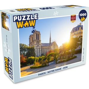 Puzzel Parijs - Notre Dame - Zon - Legpuzzel - Puzzel 1000 stukjes volwassenen
