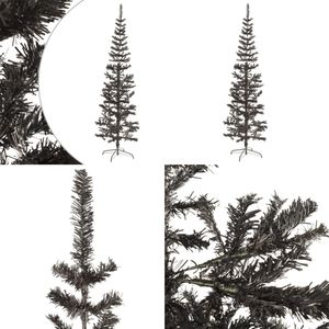 vidaXL Kerstboom smal 210 cm zwart - Kerstboom - Kerstbomen - Smalle Kerstboom - Smalle Kerstbomen