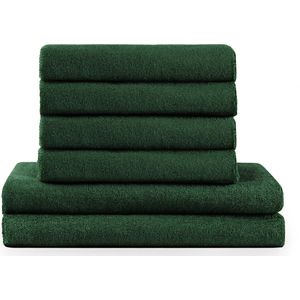 Blumtal Terry Handdoeken Set - 2 x Baddoek & 4 x Handdoek: Donkergroen