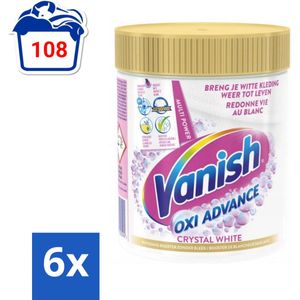Vanish Oxi Advance - Kristalwit - Vlekkenverwijderaar Poeder - Zonder Bleek - Witte Was - 470 Gram - Voordeelverpakking - 6 stuks