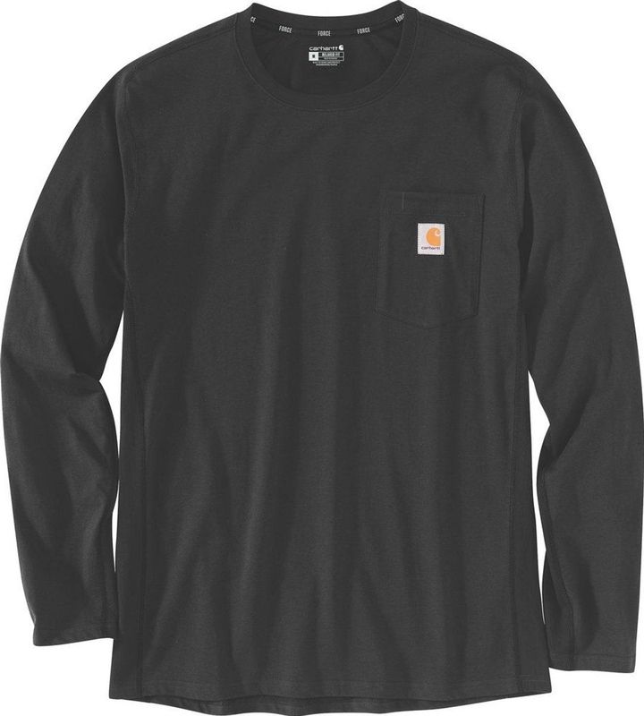 Carhartt - Midweight L/S Pocket T-Shirt - Katoen en Polyester - Zwart