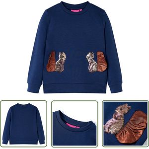 vidaXL Meisjestrui - Kindertruitje - Kindertrui 116 marineblauw - Jongenstrui - Blauwe Trui - Katoenen Trui