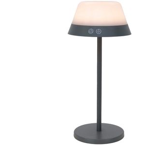 EGLO Meggiano Tafellamp - Aanraakdimmer - Draadloos - 32 cm - Grijs/Wit - Instelbaar RGB & wit licht - Oplaadbaar - Buiten en Binnen