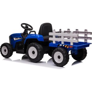 Viking Choice - Elektrische speelgoed tractor - aanhanger - afstandsbediening - blauw