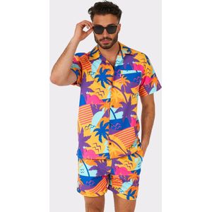 OppoSuits Palm Power Summer Combo - Heren Zomer Set - Bevat Shirt En Shorts - Tropical Zwem Kleding -Multi Color -Maat M