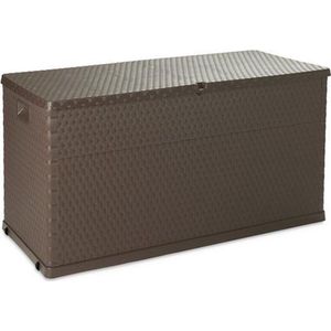 Toomax kussenbox  420L Rattan - 121x58x62cm - Bruin - opbergbox voor tuinkussens