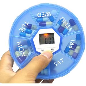 GhumboGoods - Pillendoos met Alarm en Timer - 7 Dagen - Medicijndoos met Herinnering - 4 Instelbare Tijden