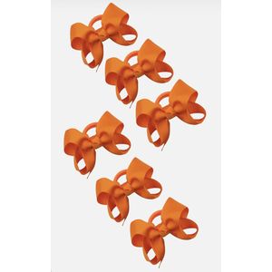 Set van 6 Oranje Haarelastiekjes
