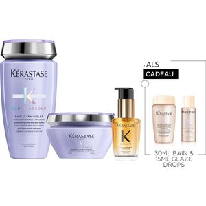 Kérastase - Blond Absolu - Zilvershampoo - 250ml - Haarmasker - 200ml - Elixir Ultime Haarolie - 30ml