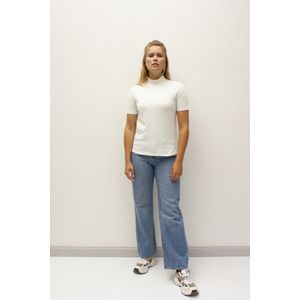 MOOI! Company - Dames T-shirt - MAARTJE - Turtleneck - Losse pasvorm - kleur Ecru- S