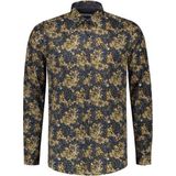 Dstrezzed Overhemd Small Flower Stretch Poplin Navy (303282 - 669)