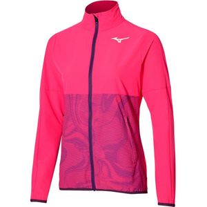 Mizuno Charge Printed Jacket Fushia Paars Dames Maat XS