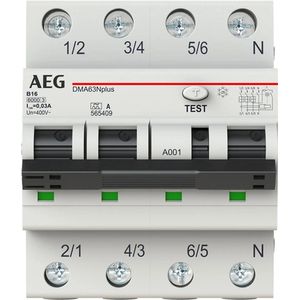 AEG aardlekautomaat 3polig+nul 16A B-kar 30mA (DMA63N B16/030)