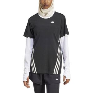 Adidas - Train Icons 3 Stripes - T-shirt - Zwart - AEROREADY, 70% Gerecycled Materiaal