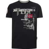 Jan Vanderstorm - Shirt 'Sölve' - Rood/Zwart/Wit - T-shirt