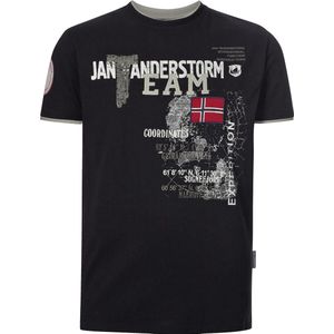 Jan Vanderstorm - Shirt 'Sölve' - Rood/Zwart/Wit - T-shirt