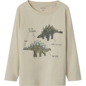 Name It - T-shirt - Longsleeve - Dino - Sand - Maat 92