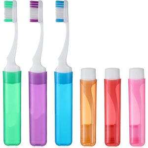 Apausvcm - Reistandenborstel - 6 Stuks - Opvouwbaar - Zachte Borstelharen