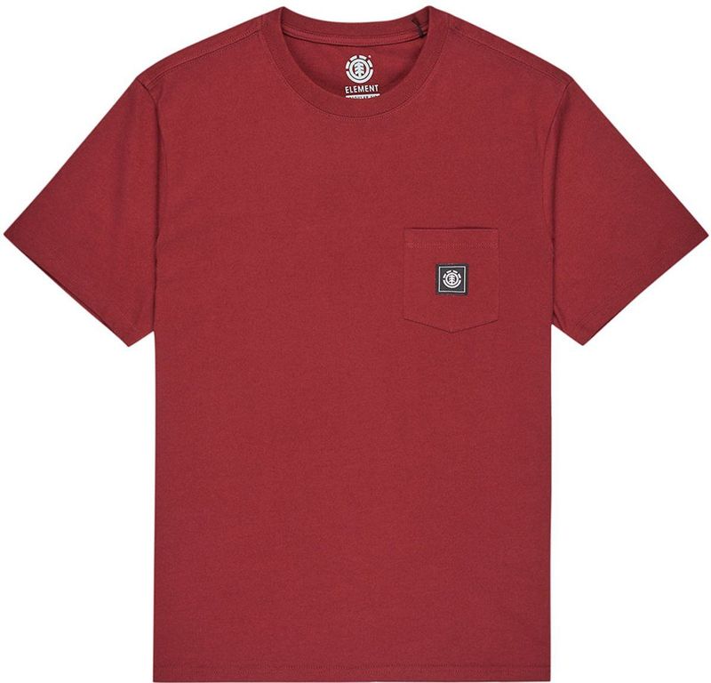 ELEMENT - Shirt - Wijnrood - Kwartmouw - Normale Pasvorm