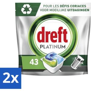 Dreft Platinum - All In One - Vaatwascapsules - 43 Afwasbeurten - Voordeelverpakking - 2 stuks