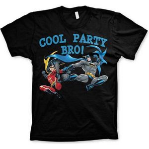 DC Comics Batman Heren Tshirt -XL- Cool Party Bro! Zwart