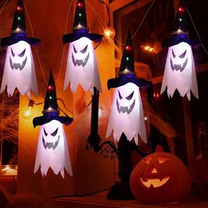Lichtsnoer voor Halloween, 5 stuks, Halloween-decoratie, outdoor, met lichtketting, Halloween-decoratie, spook, hangende geesten met lichtketting, Halloween-decoratie