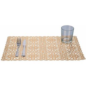 Set van 6 rechthoekige goud gesneden placemats - elegant en stijlvol - PVC