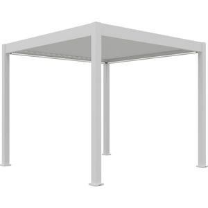 Orion terrasoverkapping - 400x400 cm - Wit - met LED verlichting - Aluminium / Vrijstaande / Luxe overkapping - Tuinprieel / Carport / Veranda / Pergola