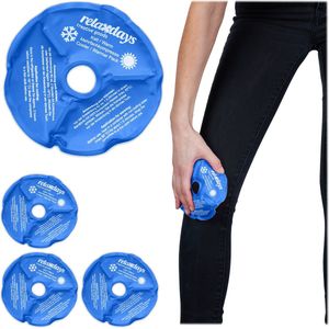 Relaxdays gel pack knie - set van 4 - met uitsparing voor knieschijf - hot cold packs - meervoudige kompressen