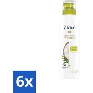 6 x Dove Shower Foam Coconut Oil 200 ml - Dove Douchemousse - Kokosdouche - Douchemousse - Hydraterende Douche - Zachte Huid