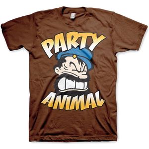 Popeye Brutos Party Animal T-Shirt Brown-S
