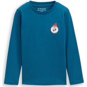 TOM TAILOR - Shirt - Cyaan Blauw - Lange Mouw