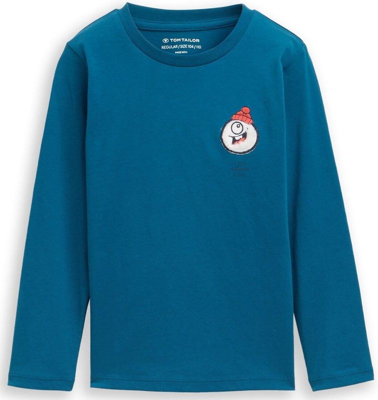 TOM TAILOR - Shirt - Cyaan Blauw - Lange Mouw