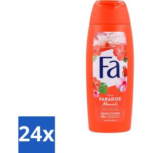 Fa - Paradise Moments - Douchecrème - Hibiscusbloem - 250 ml - Voordeelverpakking - 24 stuks